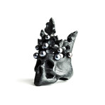 Black Pearl Crown Ring (Size: 7)
