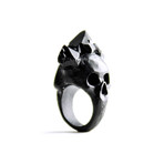 Bifacial Skull Ring // Black (Size 6)