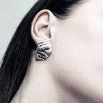 Snakes Earrings // White