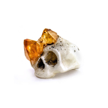 Citrine growth skull ring 1 medium