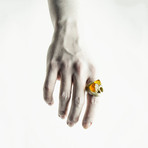 Citrine Growth Skull Ring (Size 6)