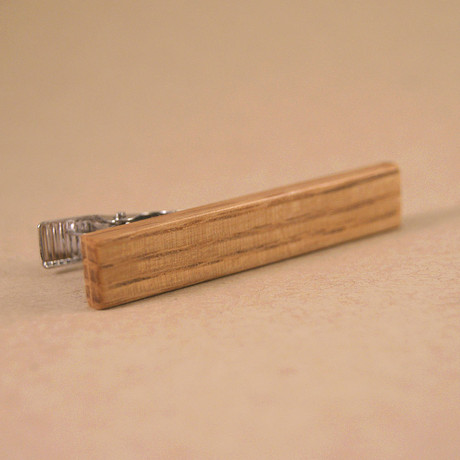 White Oak Whiskey Barrel Tie Clip