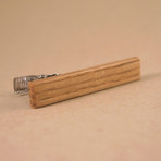 White Oak Whiskey Barrel Tie Clip
