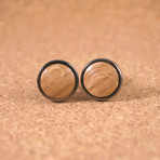 Gunmetal Round Whiskey Barrel Dome Top Cufflinks