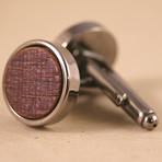 Gunmetal Round Wine Barrel Cufflinks