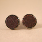 Gunmetal Round Wine Barrel Cufflinks