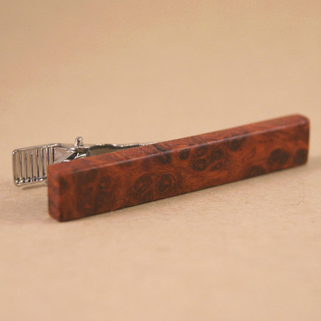 Asian Amboyna Burl Tie Clip