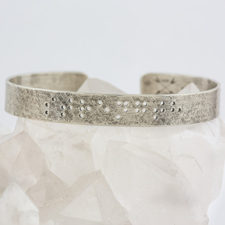 Braille Cuff // Sterling Silver // Large (Strength)