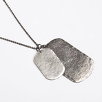 Double Dog Tag Necklace (German Silver & Brass)