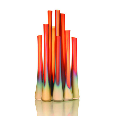 Tubes // Cherry Turquoise Etched (20"H x 4"Dia)