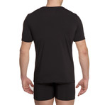 Silver Microfiber V-Neck T-Shirt // Black (M)