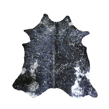 Silver Metallic on Black // Cowhide Rug