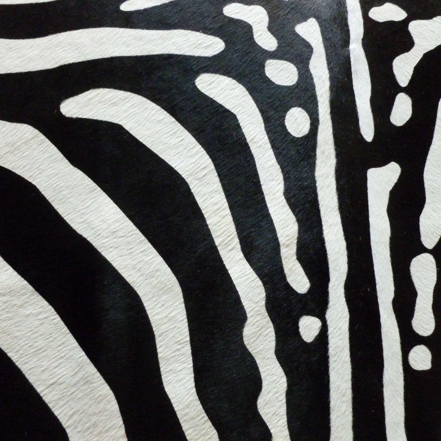 Black + White Stenciled Zebra // Cowhide Rug Chesterfield Leather Touch of Modern