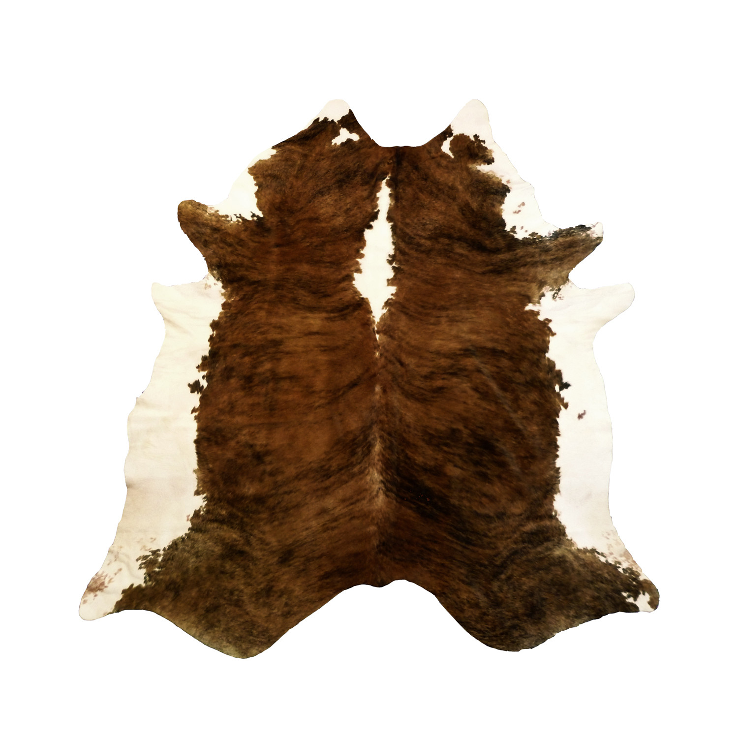 Dark TriColor Brindle // Cowhide Rug Chesterfield Leather Touch of