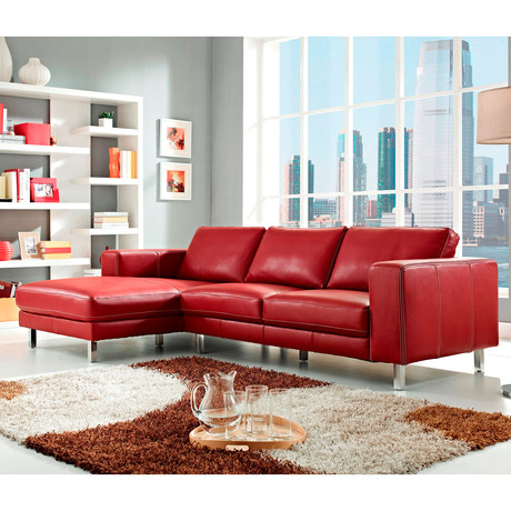 Anika Sectional Sofa // Red (Left Facing Chaise)