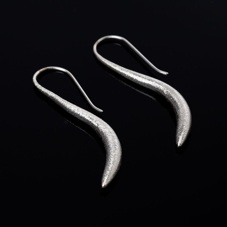 Single Brushed Swirl Earrings