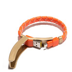 Braided Leather Cabelet MAC // Orange (Small)