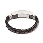 Braided Leather Cabelet MAC // Black (Small)