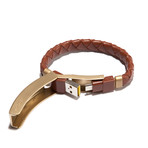 Braided Leather Cabelet Micro USB // Brown (Small)