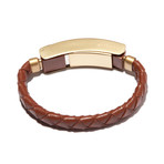 Braided Leather Cabelet Micro USB // Brown (Small)
