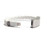 Braided Leather Cabelet MAC // White (Small)