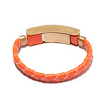 Braided Leather Cabelet Micro USB // Orange (Small)