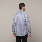 Button Up Shirt // Navy + Grey Check (M)