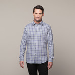 Button Up Shirt // Navy + Grey Check (M)