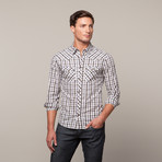 Rogue // Plaid Button Up // Brown + Blue (M)