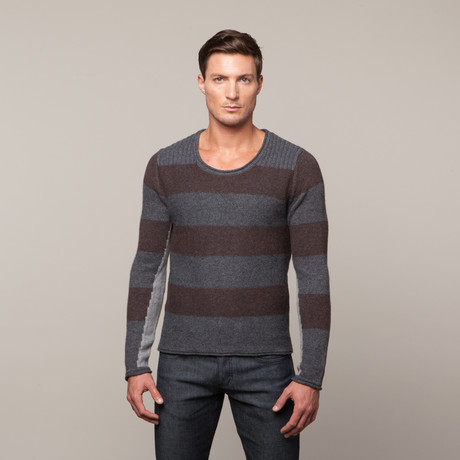 Rogue // Wool Stripe Sweater // Brown (S)