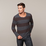 Rogue // Wool Stripe Sweater // Brown (XL)
