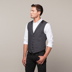 Rogue // Leather Trim Vest // Dark Grey (L)