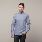 Button Up Shirt // Blue + Black Gingham (M)