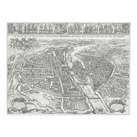 Merian Map of Paris (24"W x 18"H)