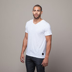 Kinetix // Basic Pima Cotton V-Neck Tee // White (M)