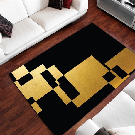 Hotel De Ville In Black Dobby Rug