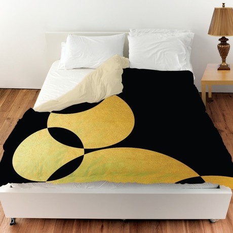 Orbital In Gold Duvet Cover