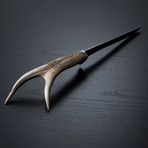 Antler-Handled Fish/Ham Slicing Knife (Single Horn)