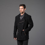 7 Diamonds // Big in Japan Wool Blend Coat // Black (S)