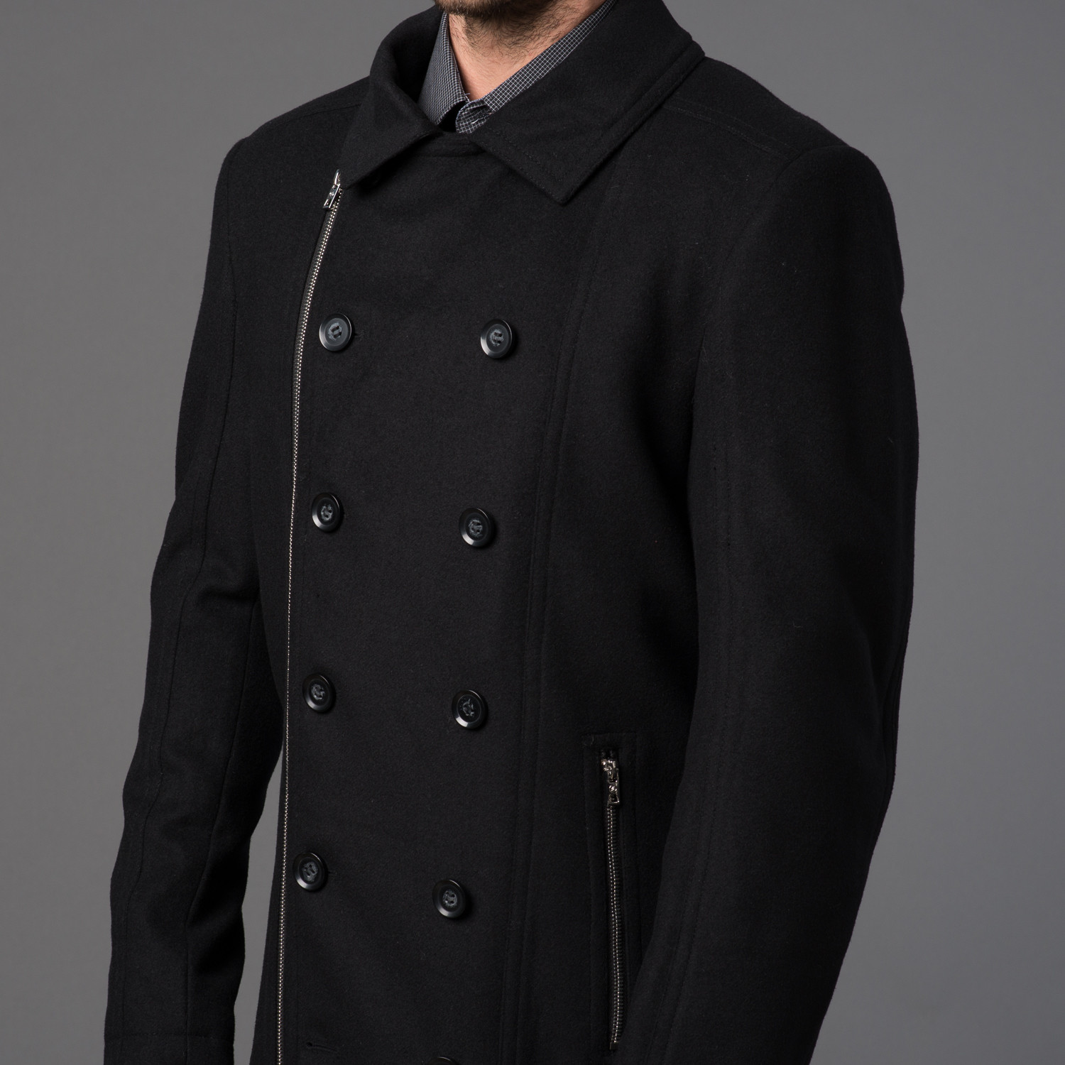 7 Diamonds // Big in Japan Wool Blend Coat // Black (L) - 7 Diamonds ...