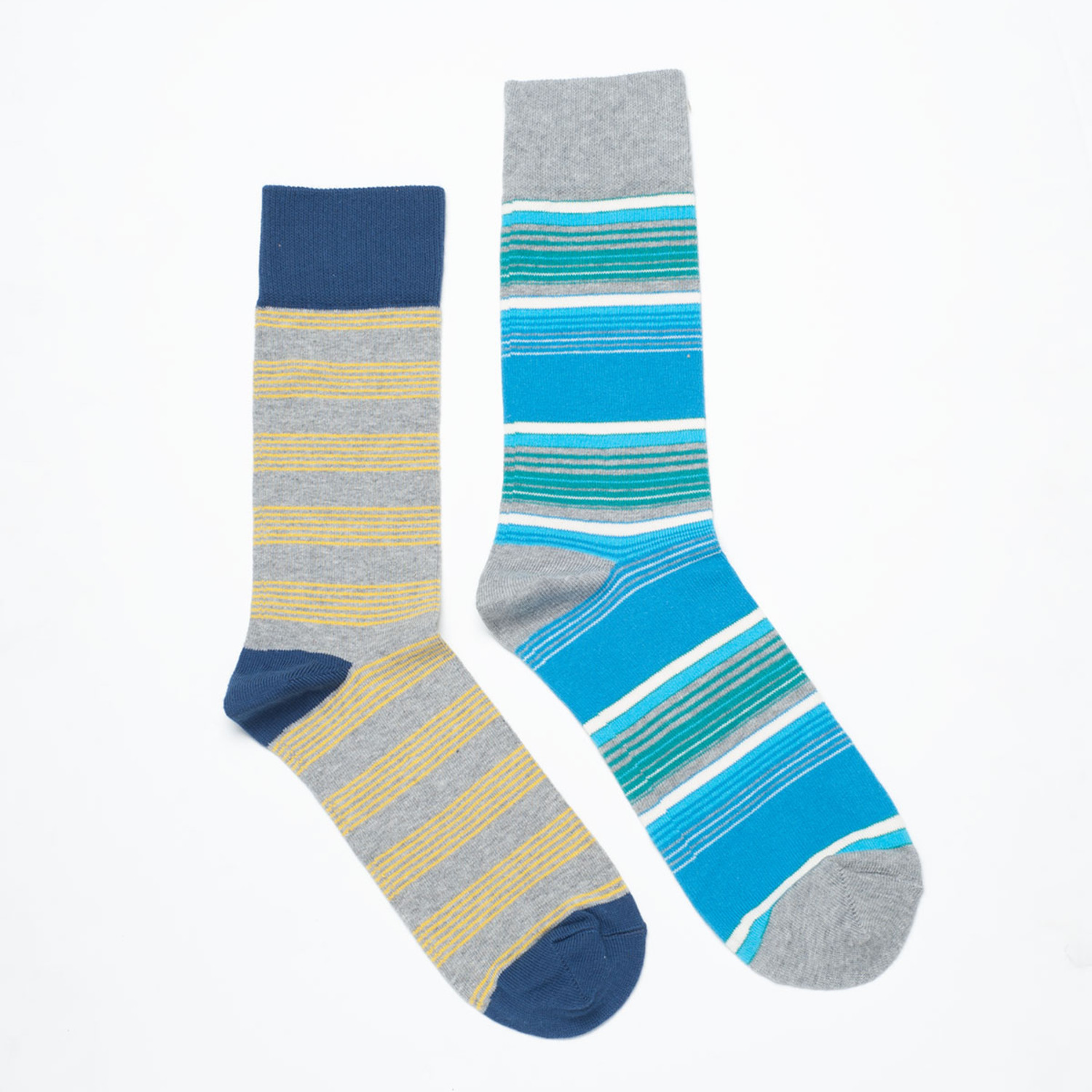 Stripey Simon // Crew Pack of 2 - PACT Socks - Touch of Modern