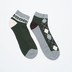 Green Argyle // Shorty Pack of 2