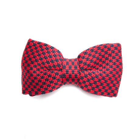 Checker Bow Tie // Red + Navy