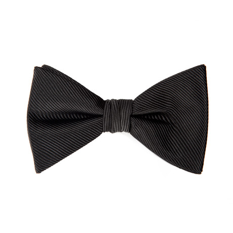 Black Solid Bow Tie