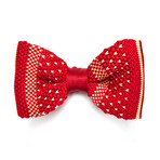 Knit Bow Tie // Red + Cream