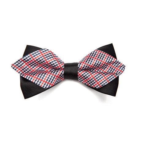Black + Red Holiday Plaid Bow Tie