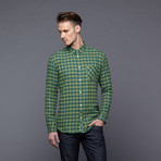 The Fen Check Button Up // Dill (S)