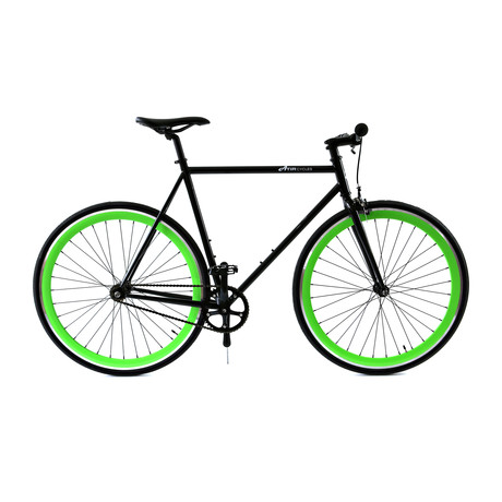 Atir Cycles // Premium Chromoly Single Speed // Black + Green (Small 50 cm)