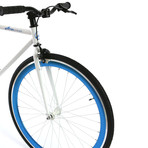 Atir Cycles // Premium Chromoly Single Speed // White + Blue (Small 50 cm)