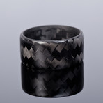 Pure Carbon Fiber Ring // Diagonal Gloss (Size 6)